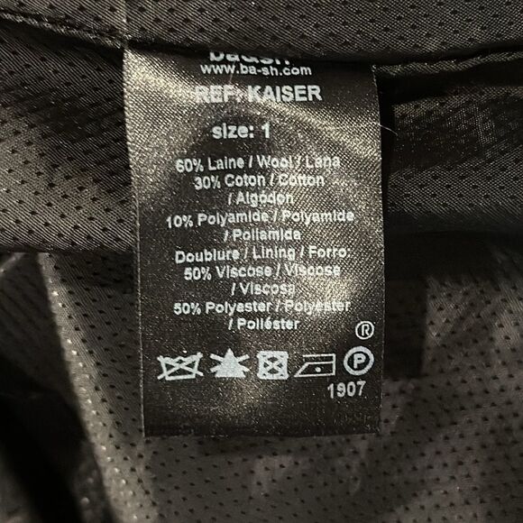 Ba&sh sz 1, M jacket black with gold details wool cotton  blend shoulder detail - Picture 9 of 9